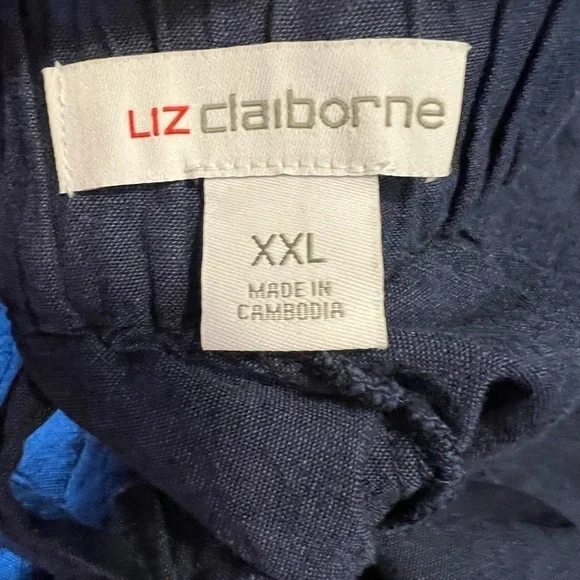 NWT-LIZ Claiborne Drawstring Cropped Wide Pants - Picture 2 of 7